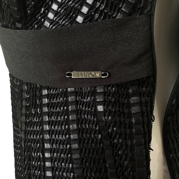 LIU JO textured mini black dress sz EU 42 - textured - low back - sleeveless - Picture 11 of 12